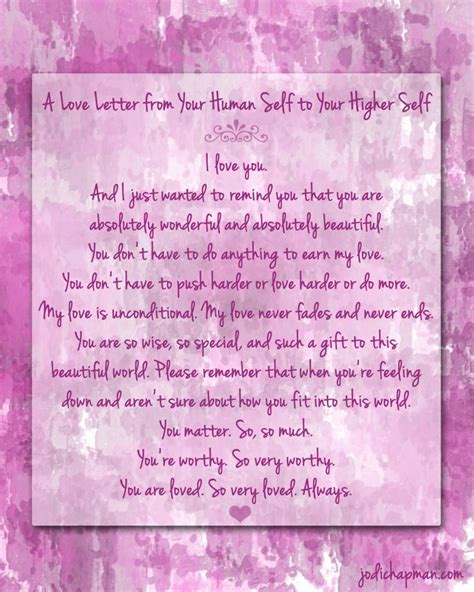 love letter to self - Jodi Chapman