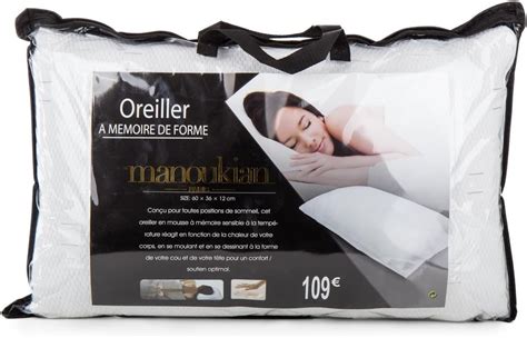 Manoukian Oreiller M Moire De Forme Blanc Amazon Fr Cuisine Et Maison