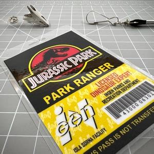 Jurassic Park Id Badge Set Complete Set Of Badges Etsy