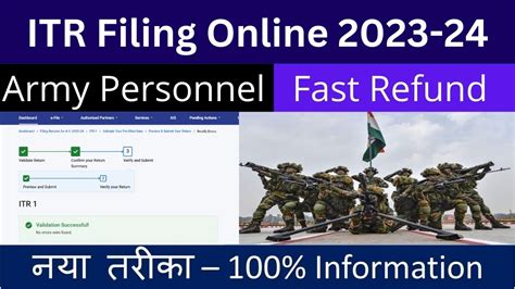 ITR Filling For Army Person Online 2023 24 ITR1 Filing Online 2023 24