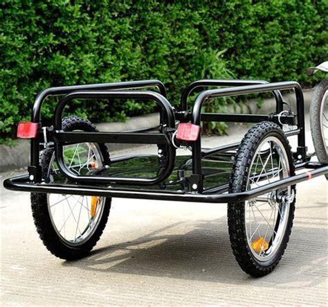 Aosom 110lbs Wanderer Cargo Bike Trailer Steel Frame Folding Bicycle