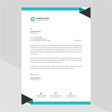 Simple business letterhead design 2058916 Vector Art at Vecteezy