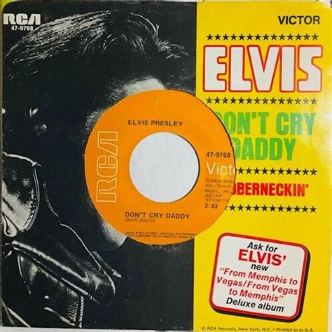 Elvis Presley Dont Cry Daddy Rubberneckin 7 Nm Vg Vinyl 45 Rca