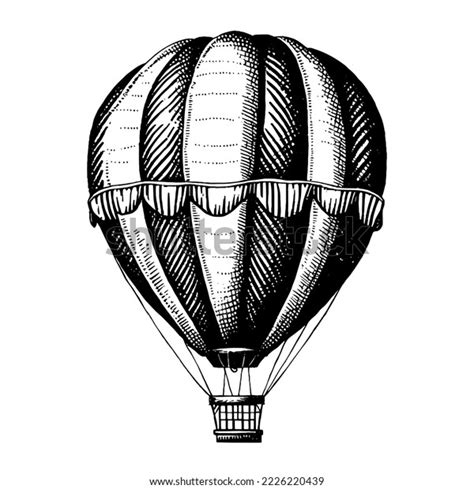 Vintage Hot Air Balloon Clipart Black And White