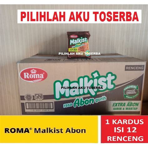 Jual Biskuit Roma Malkist Abon Crackers Renceng Gr Kardus Isi