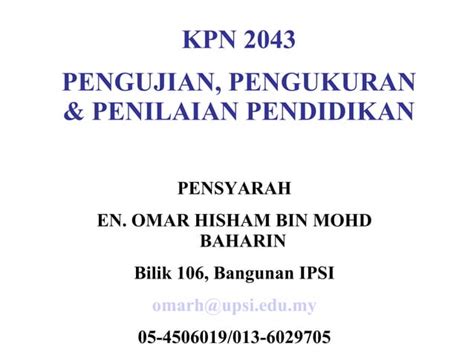 Kpn Pengujian Pengukuran Penilaian Pendidikan Ppt