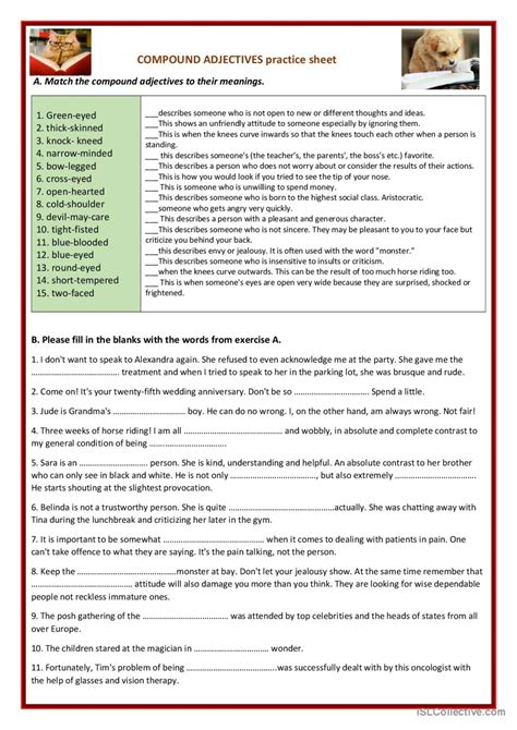 Compound Adjectives Guided Discovery English Esl Worksheets Pdf And Doc