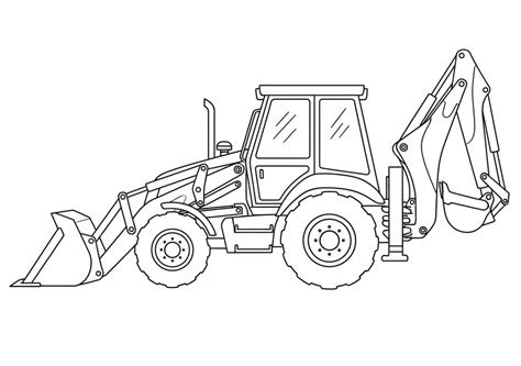 Retroescavadeira Para Colorir - Desenhos de Retroescavadeira Imprimível Grátis para Colorir e Imprimir ...
