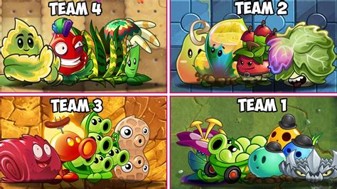 Pvz 2 Every Plant Teams With 4 Plants Vs Zombie Teams What Team Win