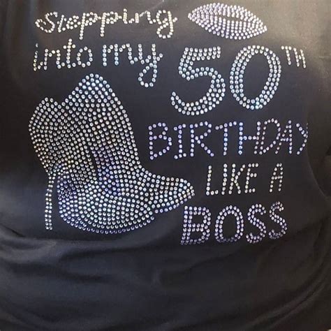 50th Birthday Girl Bling Rhinestone Glitter Shirt Ts For Her