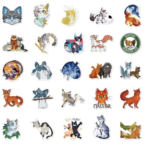 Warrior Cats Stickers Cat Stickers Warrior Cats Cartoon Cat