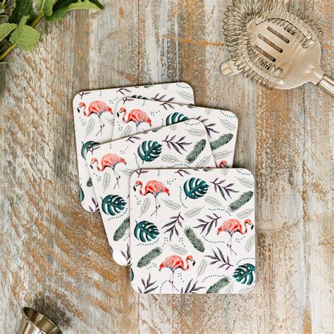 Flamingo Pure Set Of 4 Coasters Toasted Crumpet Designs