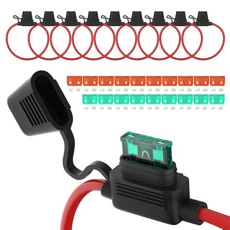 10pcs 12 Gauge Inline Fuse Holder 12v Atoatc In Line Fuse Holder 12