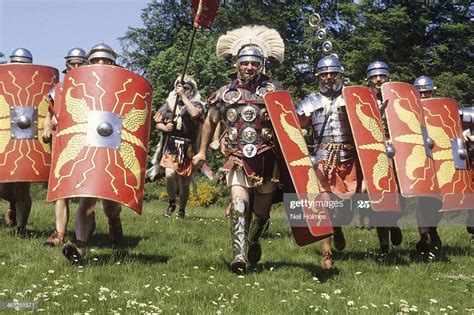 Historical Reenactment Roman Centurion Soldiers High Res Stock Photo