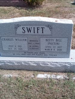 Betty Bill Payton Swift 1927 2020 Mémorial Find a Grave