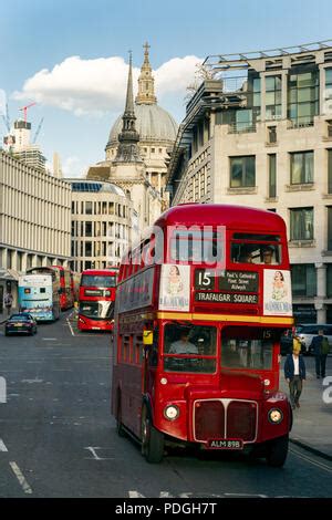 London Bus Route 15 Heritage Routemaster makes it's way along The ...