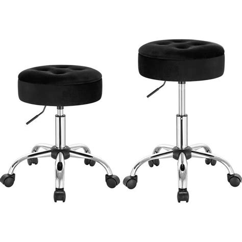 Woltu X Tabouret De Bureau En Velours Pivotant Tabouret De Coiffeuse