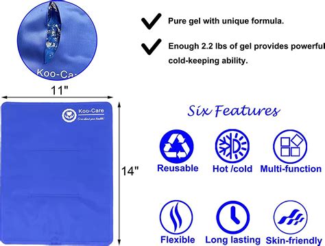 Koo Care Large Flexible Gel Ice Pack Wrap With Straps Hot Cold