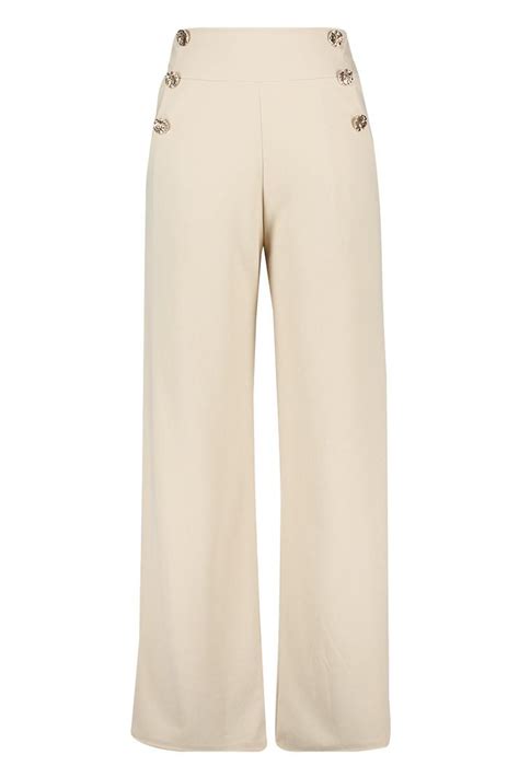Plus High Waisted Gold Button Dress Pants Pants Shopping Outfit