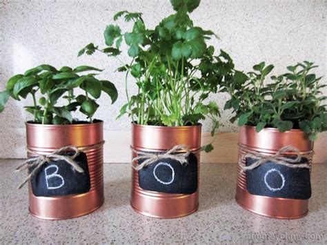 Growing Herbs In Tin Cans 14 Diy Tin Can Herb Garden Ideas Balcony