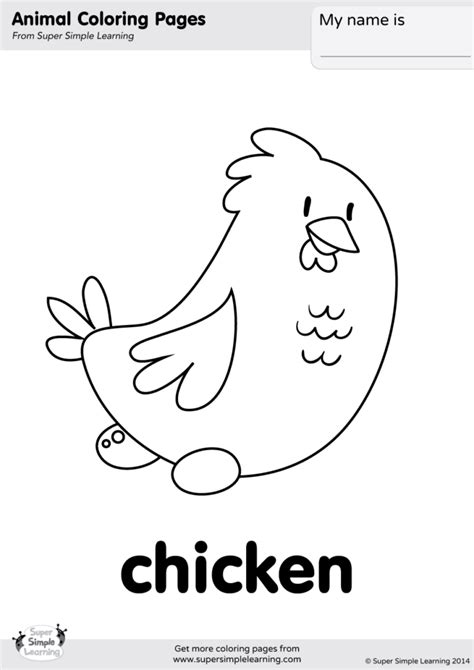 Simple Chicken Coloring Page