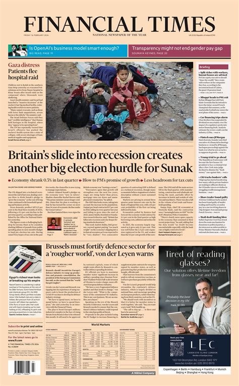 Financial Times Front Page 16th Of February 2024 Tomorrow S Papers Today