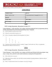 Understanding Programming Basics In C Language Assignment For