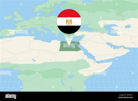 Map Illustration Of Egypt With The Flag Cartographic Illustration Of