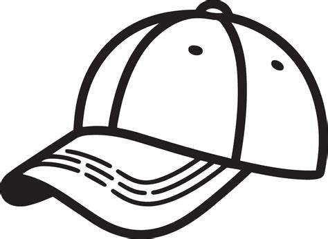 baseball hat icon cap outline silhouette illustration  vector