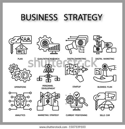 Business Strategy Icon Set Isolated On Stock Vector Royalty Free 1507339103 Shutterstock