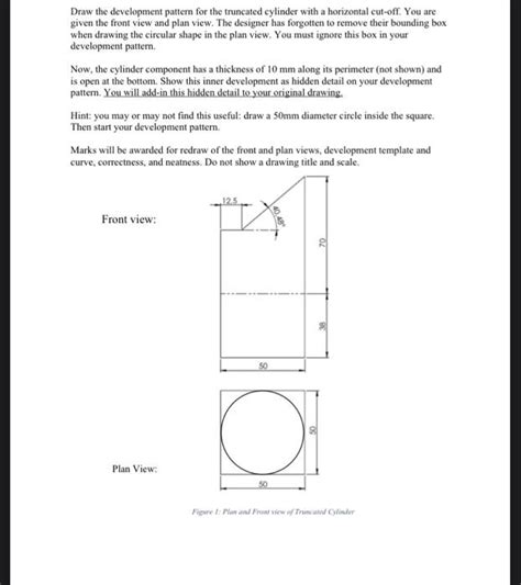 Solved Draw The Development Pattern For The Truncated