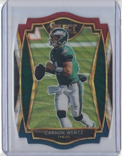 2020 Panini Select Premier Level Tri Color Prizm 116 Carson Wentz