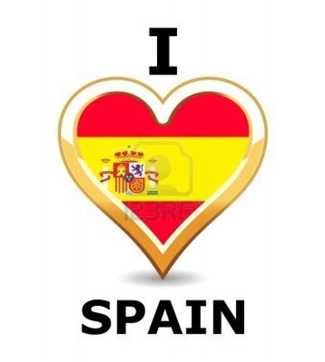 I Love Spain With The Spanish Flag In The Shape Of A Heart And Text