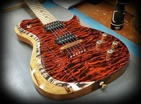 Kiesel Scb6 Deep Lava Stain On Quilted Maple Top With Body Binding Effect On Bevel And Kiesel