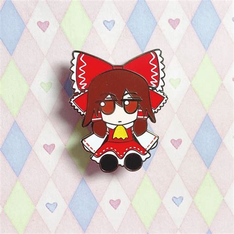 Touhou Fumofumo Hakurei Reimu Anime Silver Glitter Enamel Pin 15 Etsy