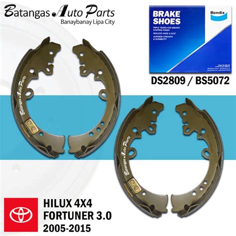 BENDIX BRAKE SHOE TOYOTA FORTUNER HILUX 4X4 2005 2015 1SET 4PCS 2809