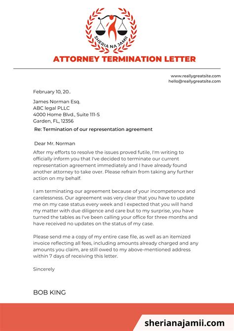 Firing Attorney Form Letter Printable Free Printable Forms Free Online