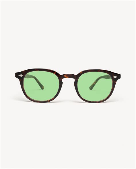 The Milano Sunglasses - Brown with Light Green lens