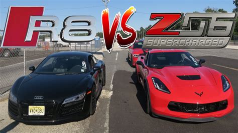 WE FINALLY RACED OUR CARS! AUDI R8 V10 VS CORVETTE Z06 C7 - SUPERCARS - YouTube