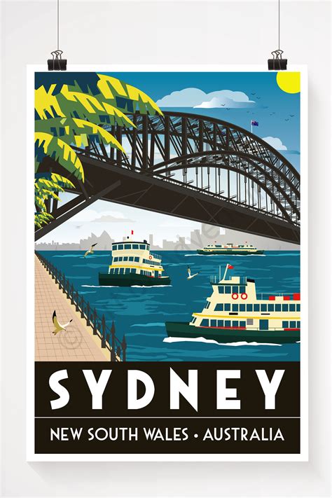 Harbour Bridge Sydney Poster A4 A3 Print Australia Etsy Uk