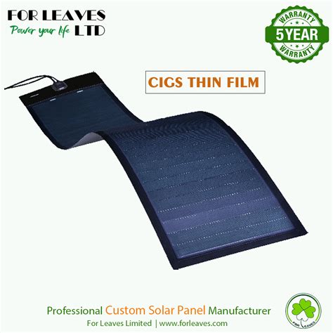 Custom Flexible W W Thin Film Cigs Photovoltaic Solar Panel Solar