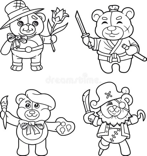 Teddy Bears Set Of Images Stock Vector Illustration Of Little 100216456