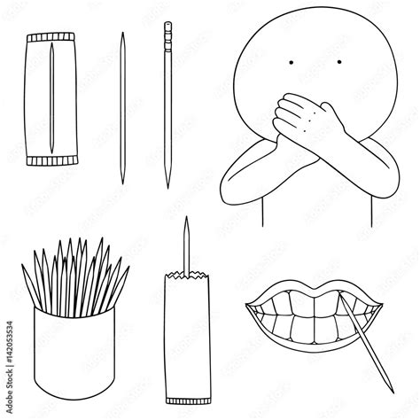vector set  toothpick stock vector adobe stock