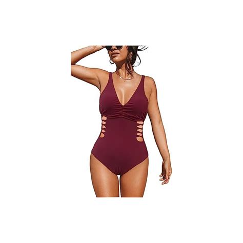 JFAN Costume Intero Donna Sexy Con Scollo A V Costume Donna Piscina Con