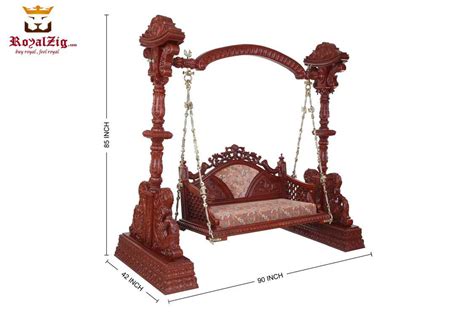 Wooden Swing Jhoola Jhula Oonjal Carved Maharaja Royal Design