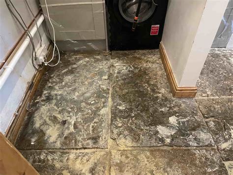 Resurfacing Year Old Gruby Flagstones In A Blackburn Kitchen