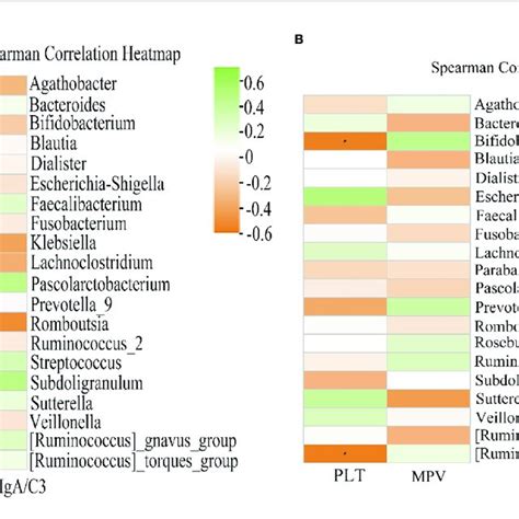 Heat Map Of Spearman Correlation Analysis Between The Gut Microbiota