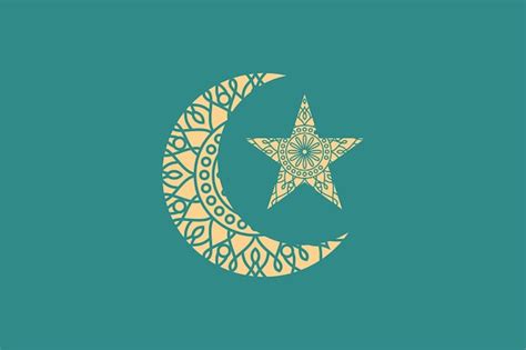 Premium Vector Star And Crescent Luxury Symbol Of Islam Flat Icon Vector Illustration