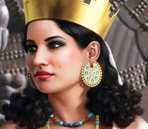 A Painting Of A Woman Wearing A Gold Crown And Blue Beaded Necklace