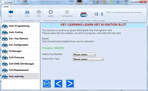 Program BMW key in ignition slot